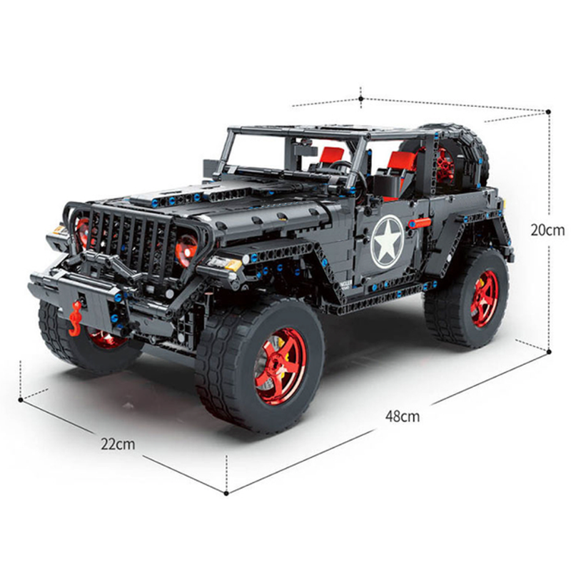 Jeep Wrangler Rubicon Black 2271pcs-Building Blocks set -Turbo Moc