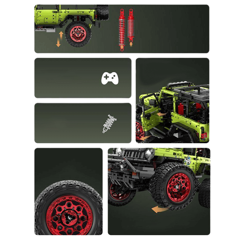 Jeep Wrangler Rubicon Green 2544pcs-Building Blocks set -Turbo Moc