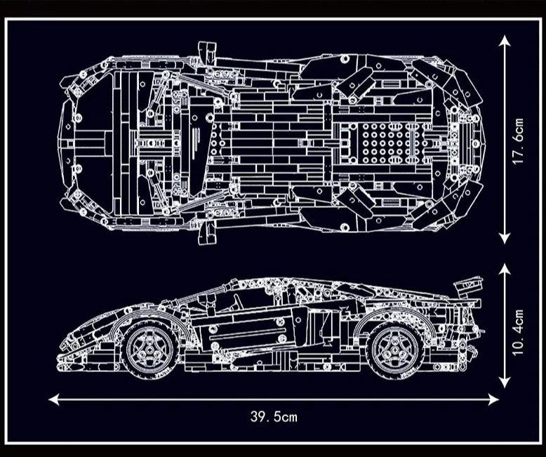 Lamborghini Aventador SVJ 1608pcs-Building Blocks set -Turbo Moc