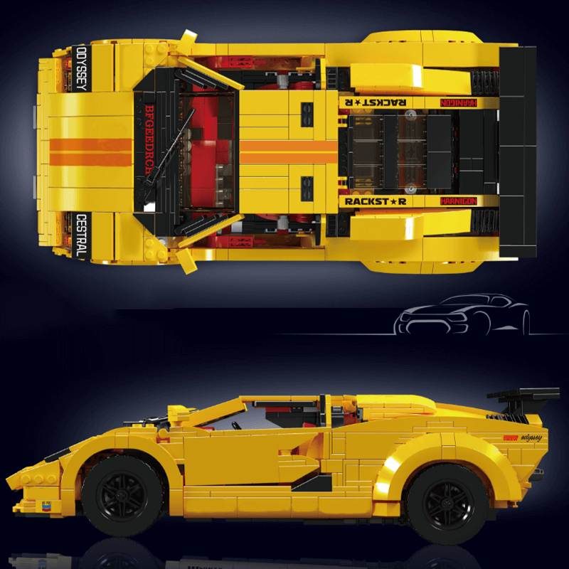 Lamborghini Countach Remote Controlled 1383pcs-Building Blocks set -Turbo Moc