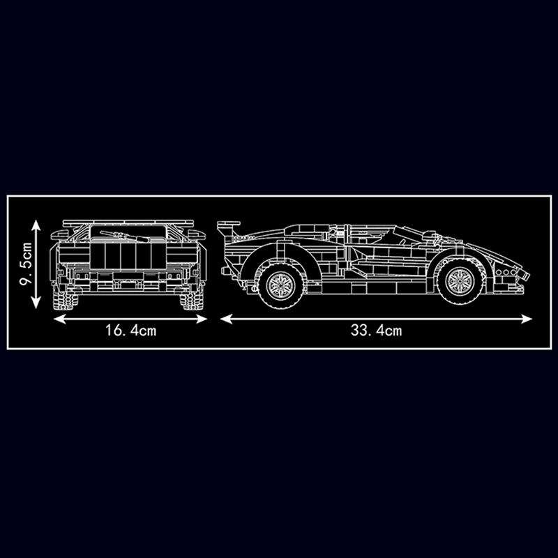 Lamborghini Countach Remote Controlled 1383pcs-Building Blocks set -Turbo Moc