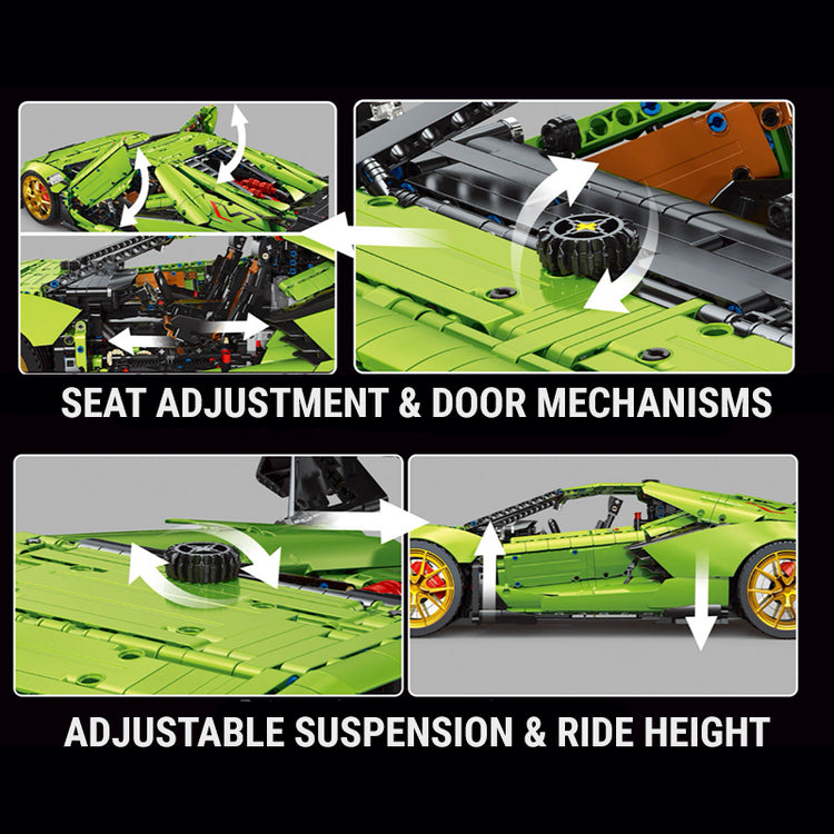 Lamborghini Revuelto SVJ6 Green 6628pcs-Building Blocks set -Turbo Moc