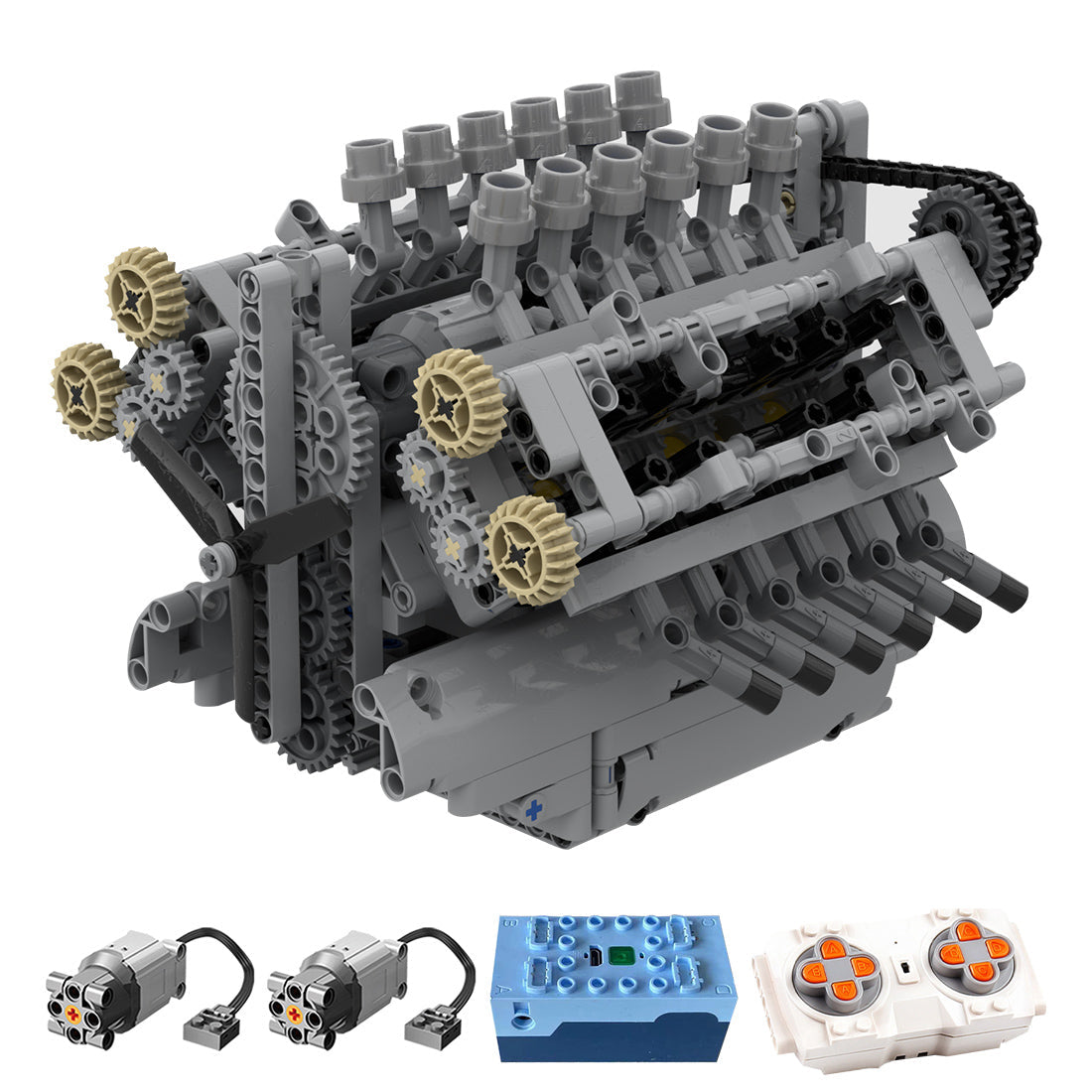 Image of V12 Engine With Gearbox 789Pcs - moc-40128-v12-engine-with-gearbox