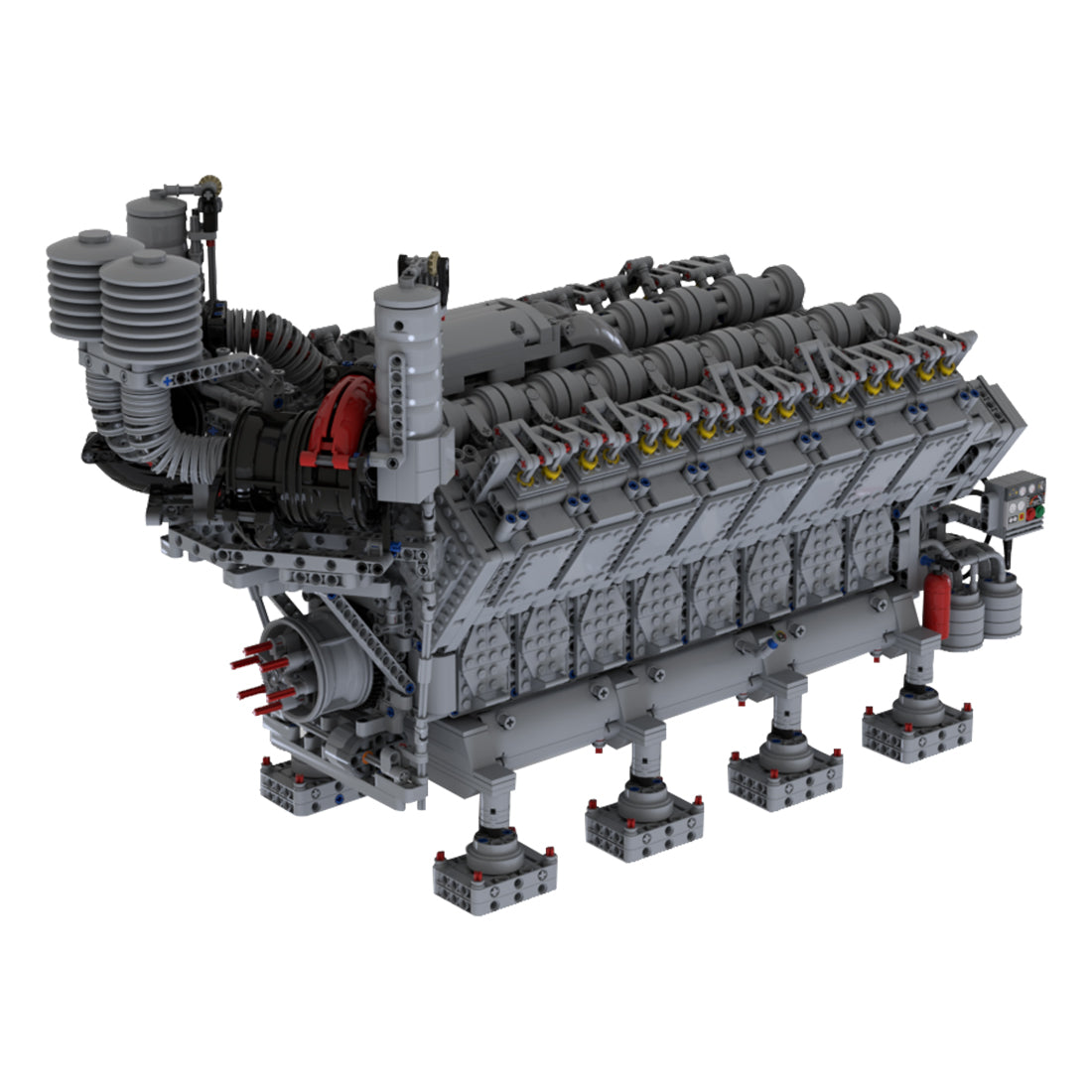 Image of V16 Diesel Engine Model 4777Pcs - moc-73232-v16-diesel-engine-model