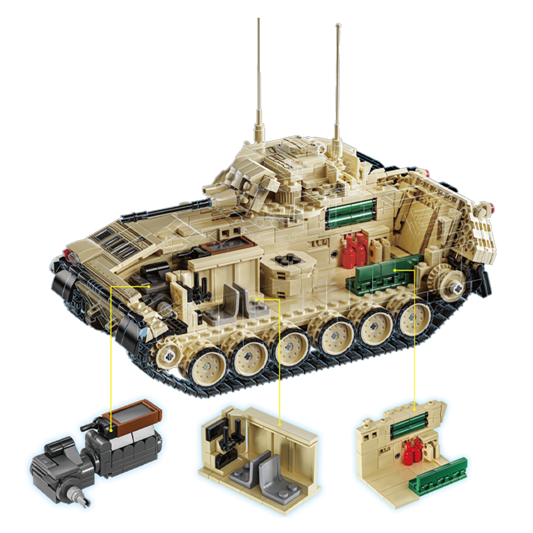 M2 Bradley Infantry Fighting Vehicle - Building Blocks set compatible Lego - Turbo Moc