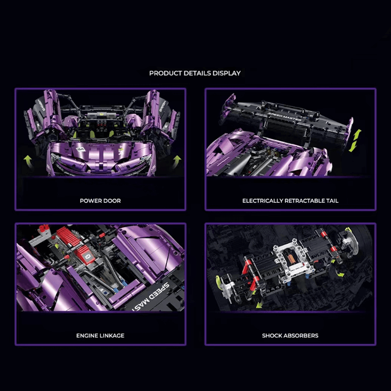 McLaren P1 GTR Purple 3567pcs-Building Blocks set -Turbo Moc