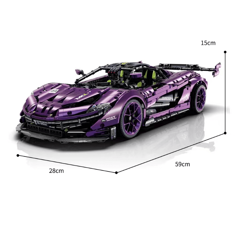 McLaren P1 GTR Purple 3567pcs-Building Blocks set -Turbo Moc