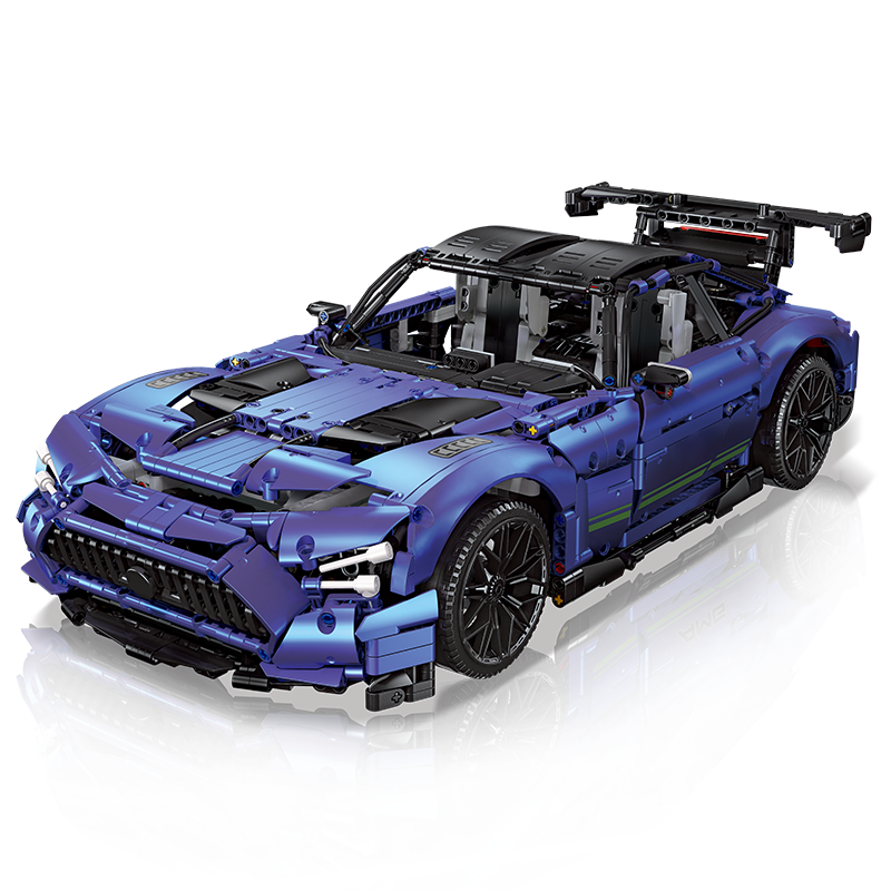 Mercedes-Benz AMG GT R Blue - Building Blocks Set | Turbo Moc