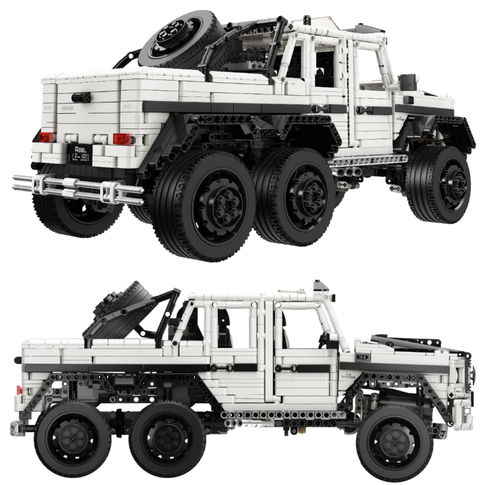 Mercedes-Benz Brabus G63 AMG 6x6 3309pcs-Building Blocks set -Turbo Moc