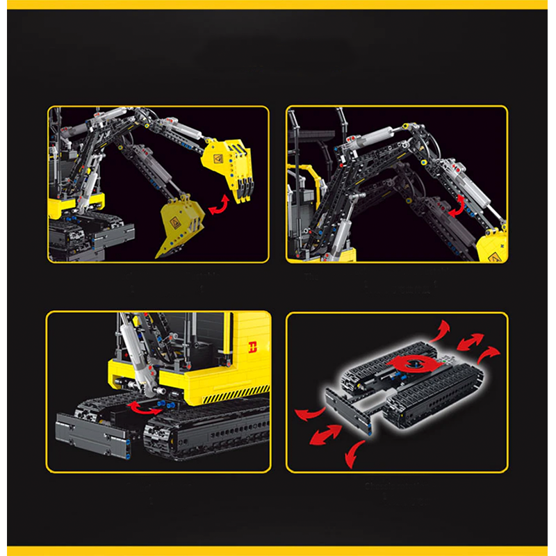 Mini Excavator Remote Controlled 1717pcs-Building Blocks set -Turbo Moc