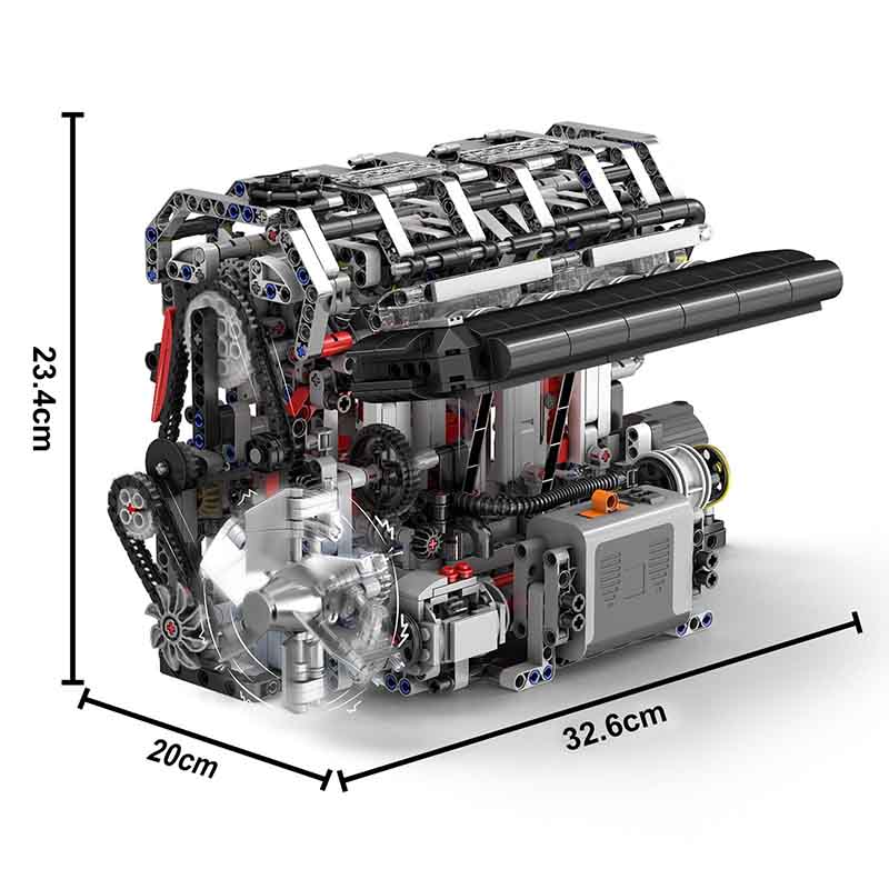 Functional Inline 4-Cylinder L4 Gasoline 1787pcs - Lego building blocks set - Turbo Moc