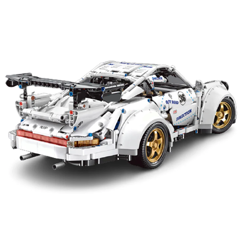 Porsche 911 Widebody White 2125pcs-Building Blocks set -Turbo Moc