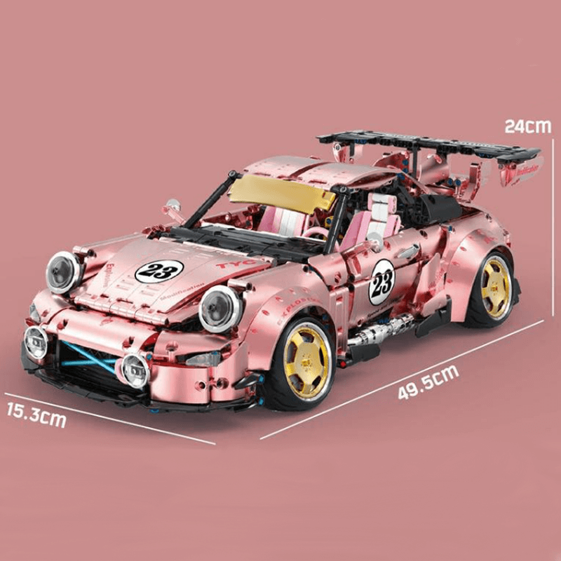 Porsche 911 widebody pink 2367pcs-Building Blocks set -Turbo Moc