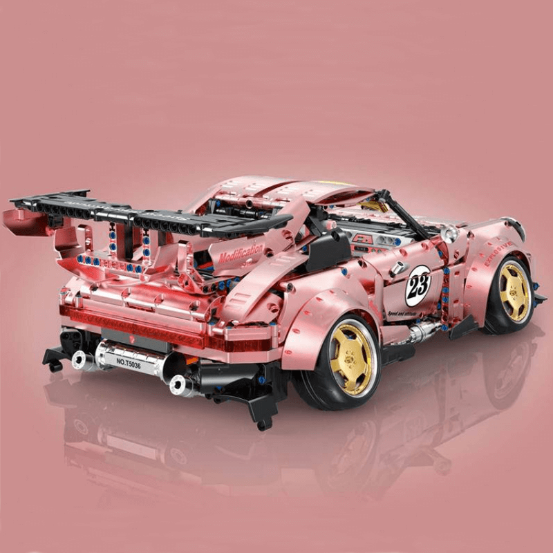 Porsche 911 widebody pink 2367pcs-Building Blocks set -Turbo Moc