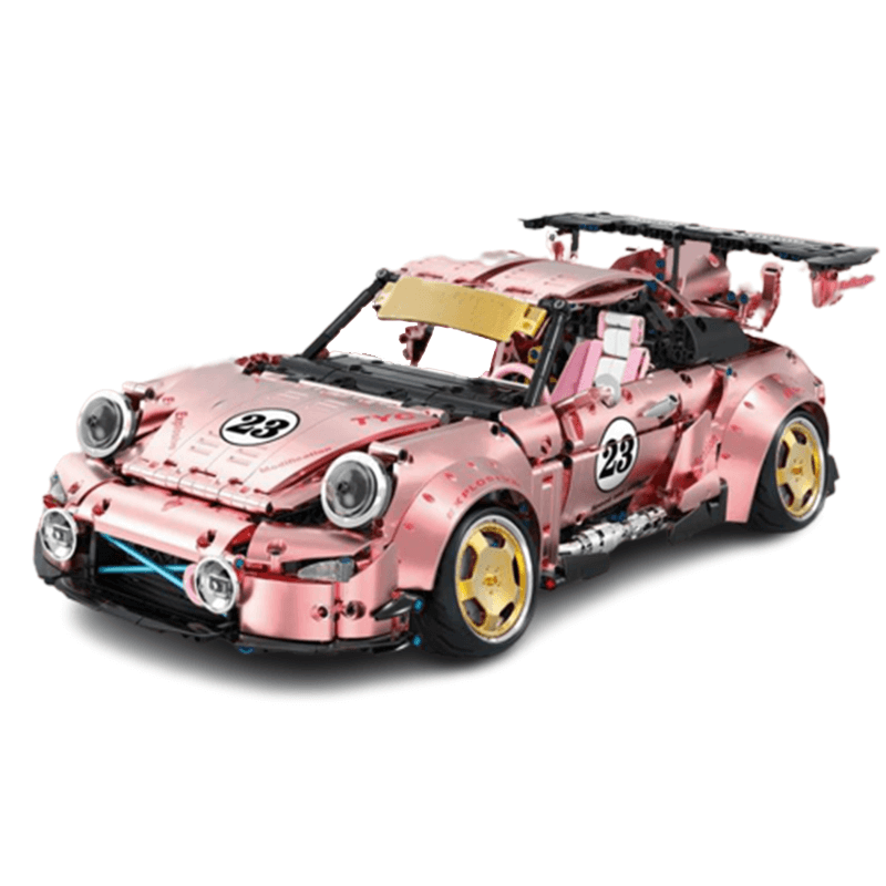 Porsche 911 widebody pink 2367pcs-Building Blocks set -Turbo Moc