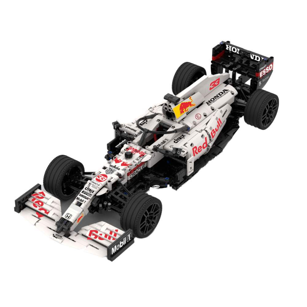 Red Bull Racing Honda F1 RB16B white 1:10 1584pcs-Building Blocks set -Turbo Moc