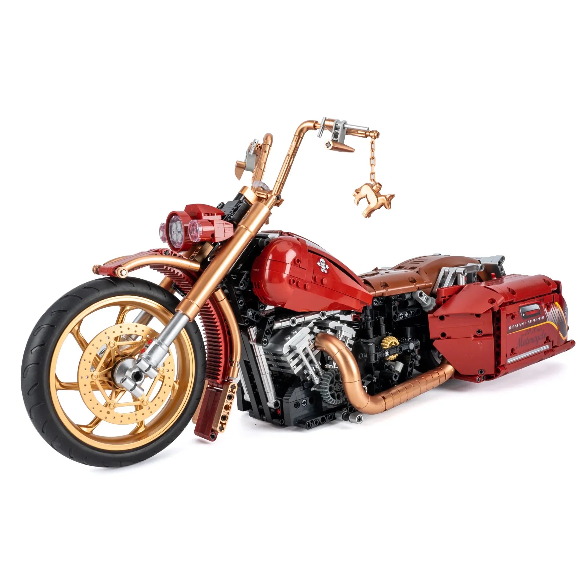 Red Motorcycle Chopper 2111pcs-Building Blocks set -Turbo Moc