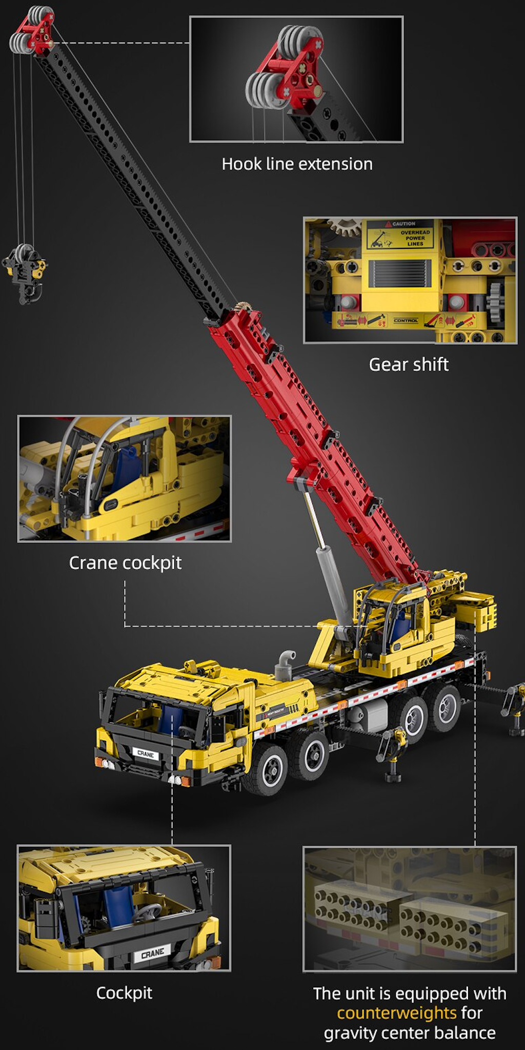 Remote Controlled Crane 1831pcs-Building Blocks set -Turbo Moc