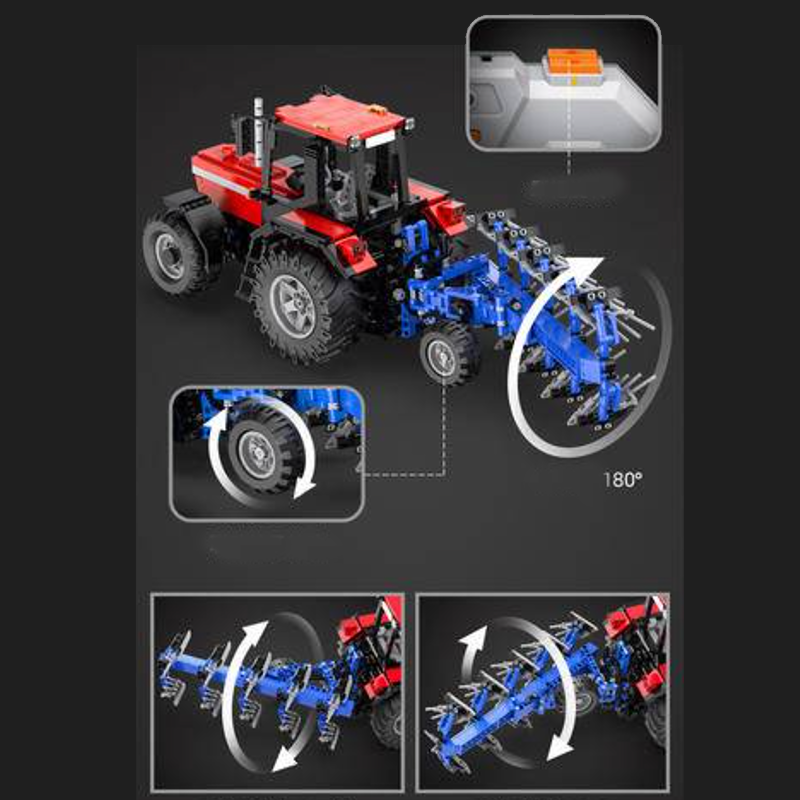 Remote Controlled Plowing Tractor 1675pcs-Building Blocks set -Turbo Moc