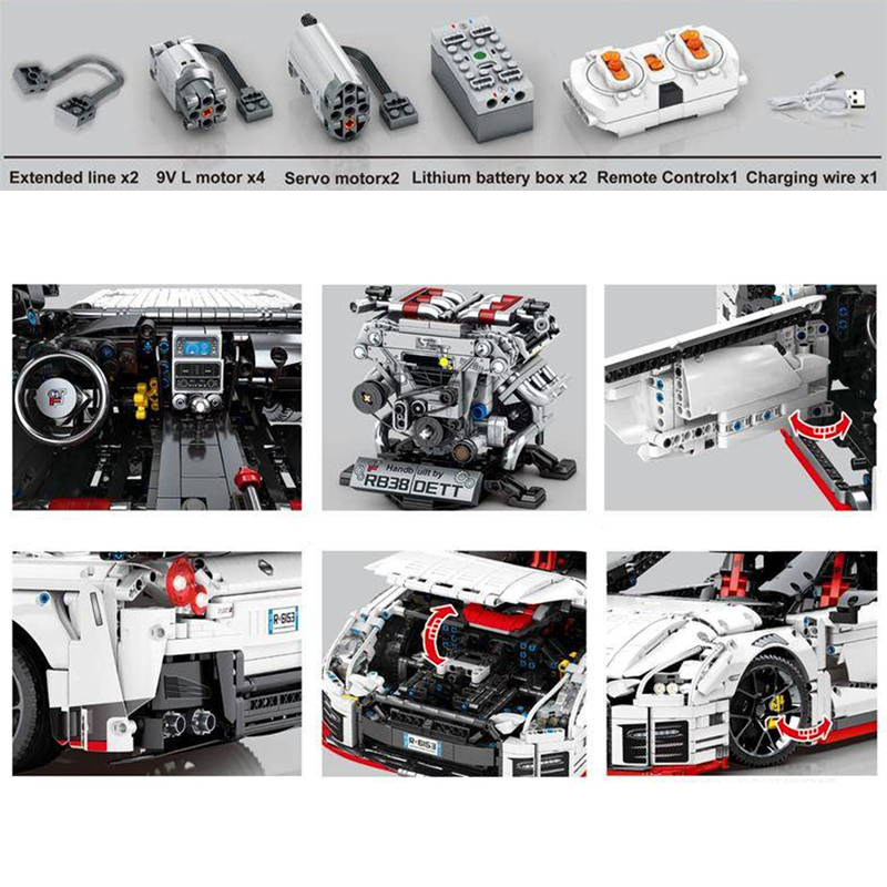 Remote Controlled R35 Godzilla 4097pcs-Building Blocks set -Turbo Moc