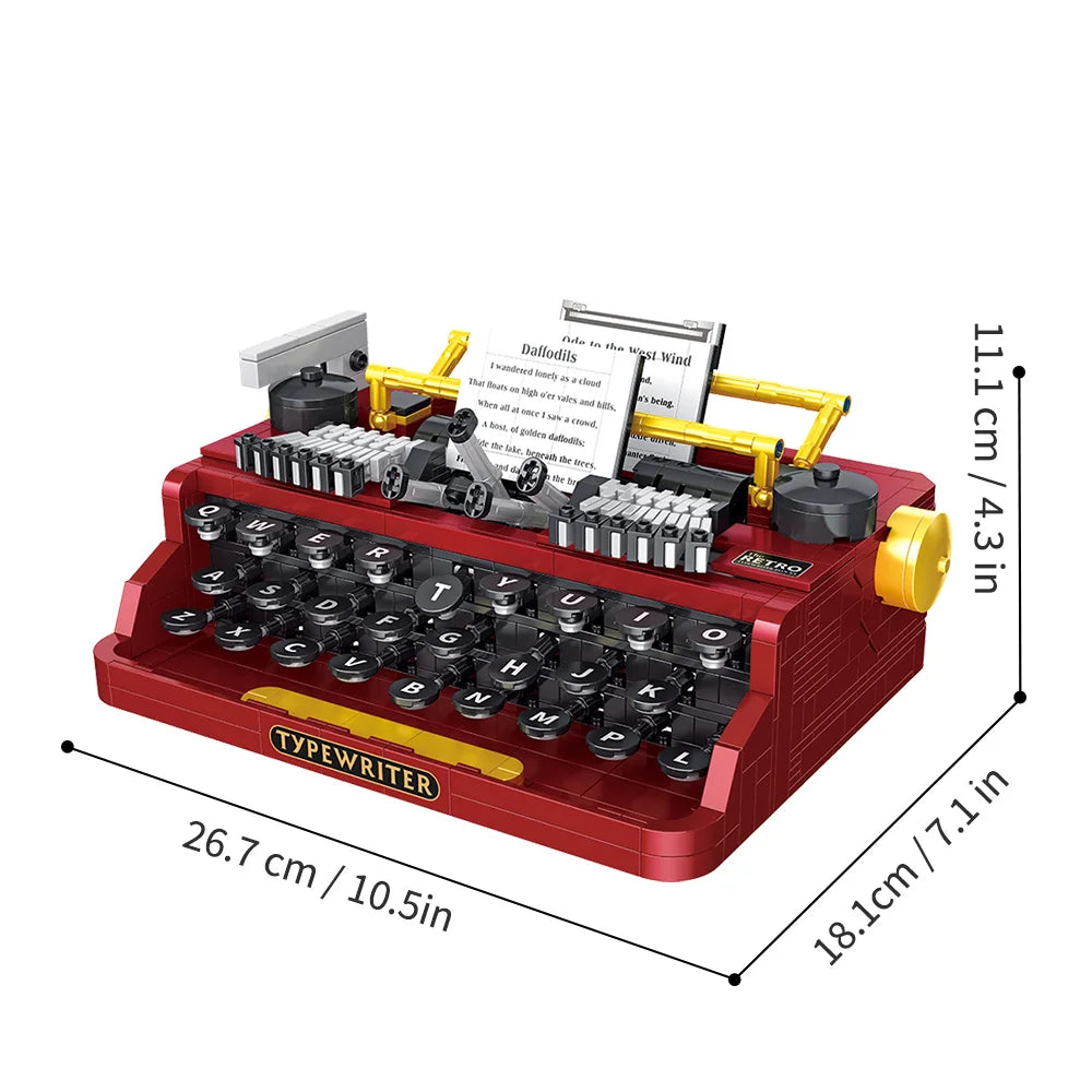 Retro Mechanical Typewriter 636pcs - Lego compatible building blocks - Turbo Moc