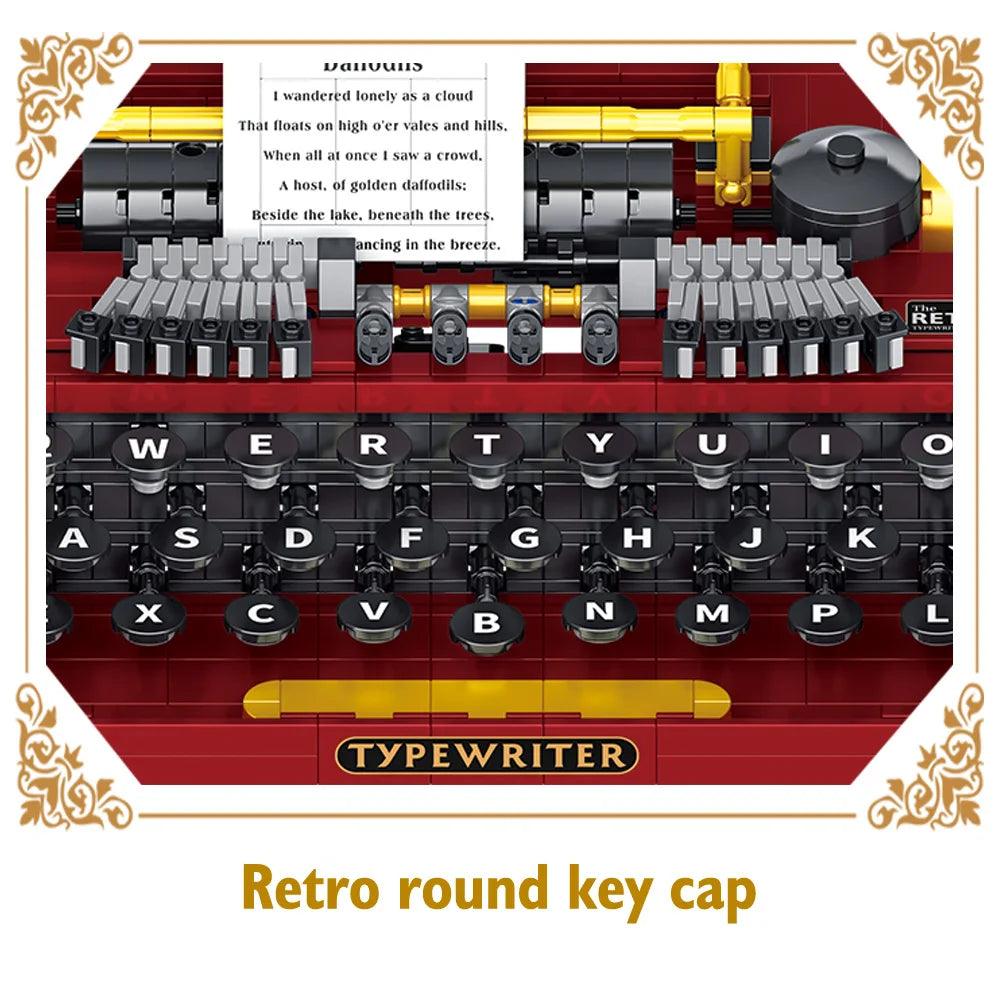 Retro Mechanical Typewriter 636pcs - Lego compatible building blocks - Turbo Moc