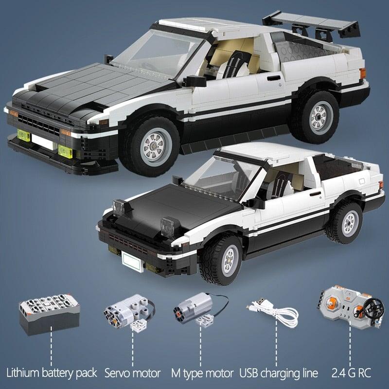 Toyota AE86 Trueno Takumi Fujiwara 1234pcs-Building Blocks set -Turbo Moc