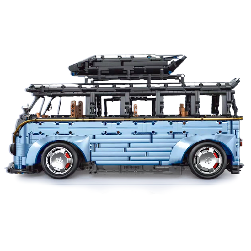 VW stanced T1 Campervan 3298pcs-Building Blocks set -Turbo Moc