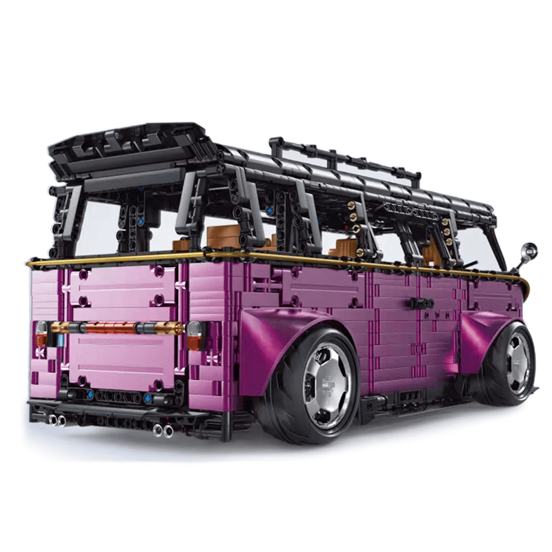 VW stanced T1 Campervan 3298pcs-Building Blocks set -Turbo Moc