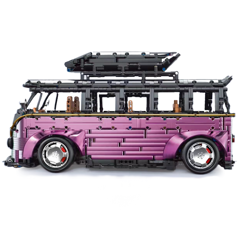 VW stanced T1 Campervan 3298pcs-Building Blocks set -Turbo Moc