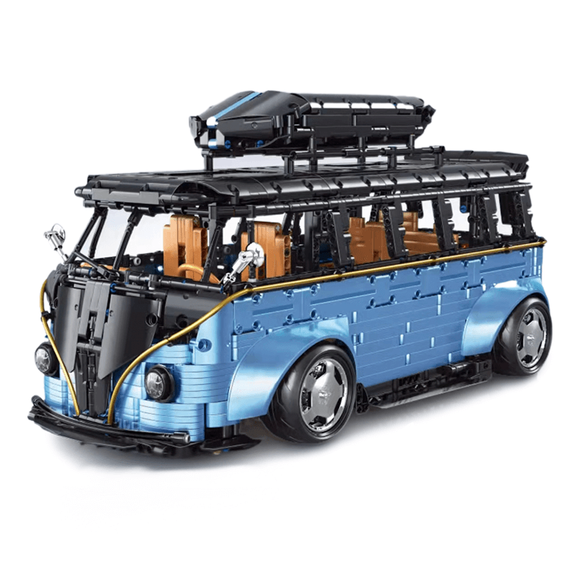 VW stanced T1 Campervan 3298pcs-Building Blocks set -Turbo Moc