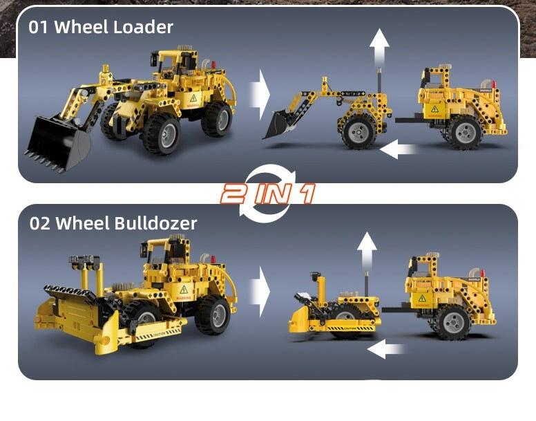 Wheel Loader/Bulldozer 693pcs-Building Blocks set -Turbo Moc