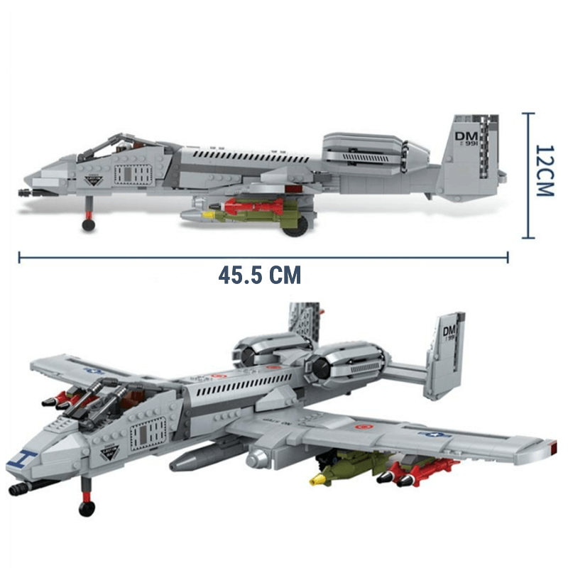 A-10 Ground Attack Aircraft 1049pcs - Building Blocks set - Turbo Moc