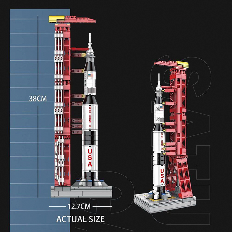 Apollo Rocket & Launch Pad 425pcs - Building Blocks set - Turbo Moc