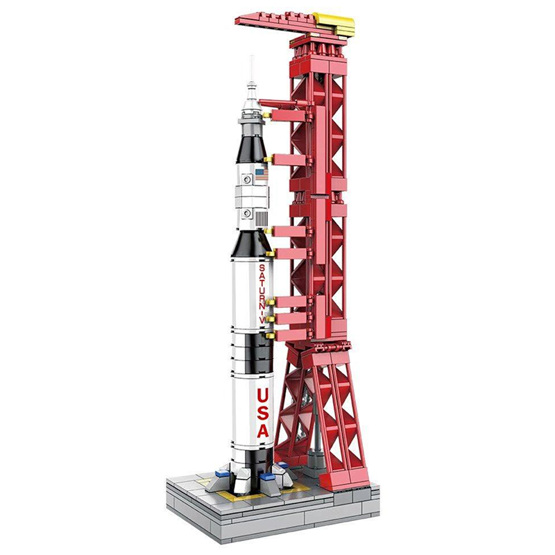 Apollo Rocket & Launch Pad - Building Blocks Set | Turbo Moc