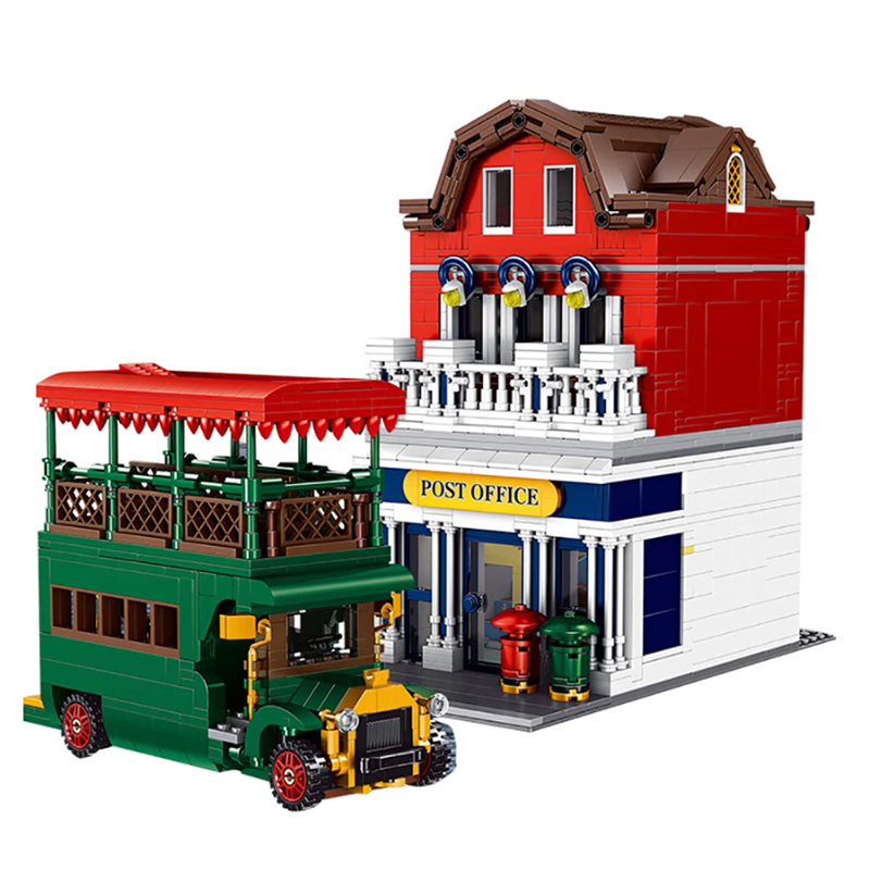 British Post Office with Bus 2178pcs - Building Blocks set - Turbo Moc