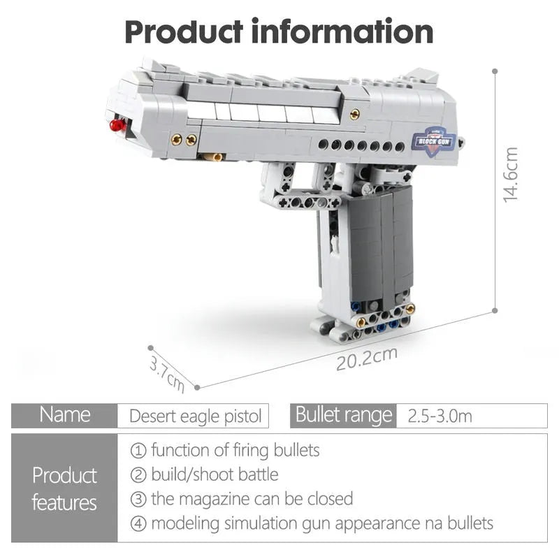 Desert Eagle Pistol Military - Building Blocks set compatible Lego - Turbo Moc