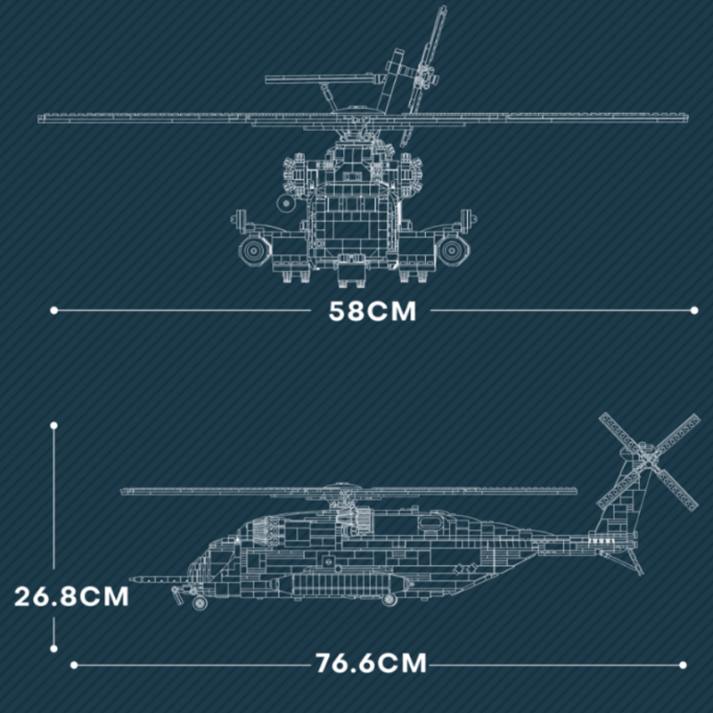 CH-53 Transport Helicopter 2191pcs - Building Blocks set - Turbo Moc