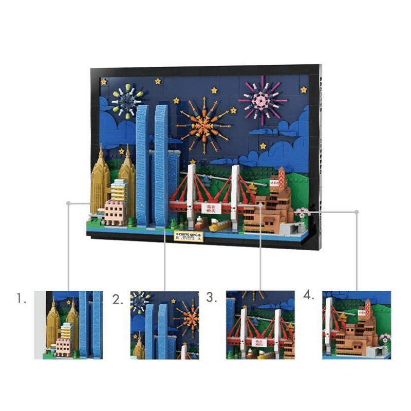 Chongqing Skyline 1098pcs - Building Blocks set - Turbo Moc