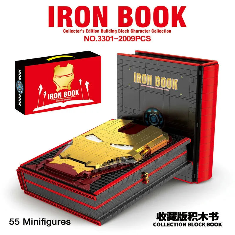 Super Hero Movie Marvel Iron Book Bricks Toys - Building Blocks set compatible Lego - Turbo Moc