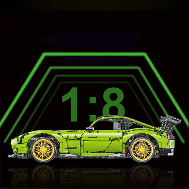 Mercedes-Benz AMG GTR Green 2897pcs-Turbo Moc