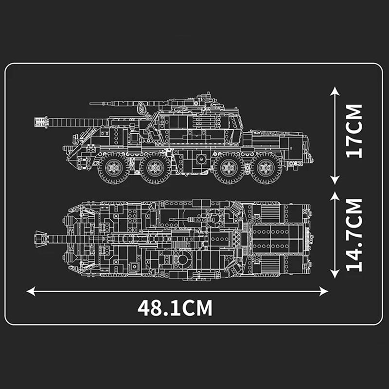 Dana Self-Propelled Artillery Tank 1922pcs - Building Blocks set - Turbo Moc