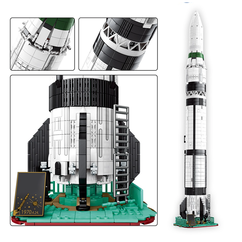 Dong Fang Hong CZ-1 Launch 2146pcs - Building Blocks set - Turbo Moc