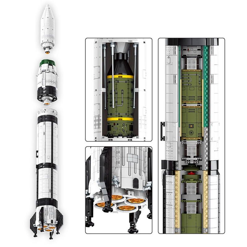 Dong Fang Hong CZ-1 Launch 2146pcs - Building Blocks set - Turbo Moc