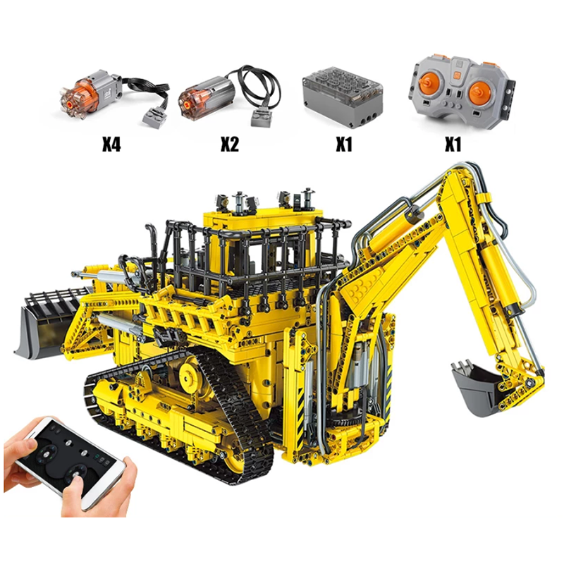 Pneumatic bulldozer with remote control 3963pcs-Turbo Moc