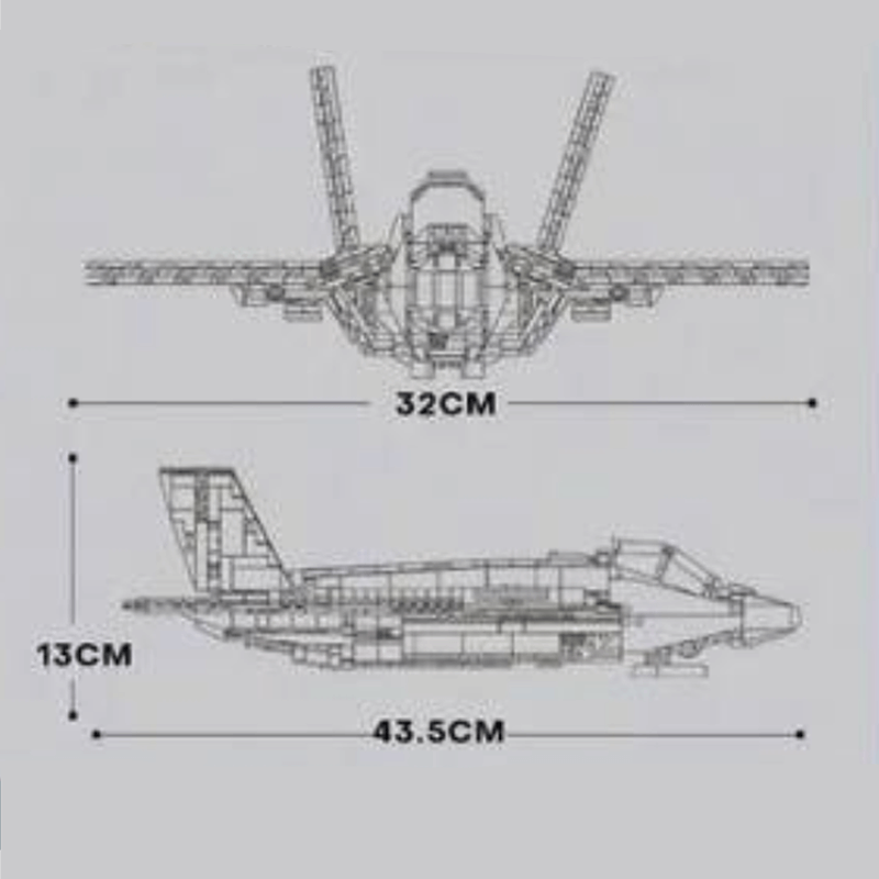 F-35 Lightning II 1599pcs - Building Blocks set - Turbo Moc