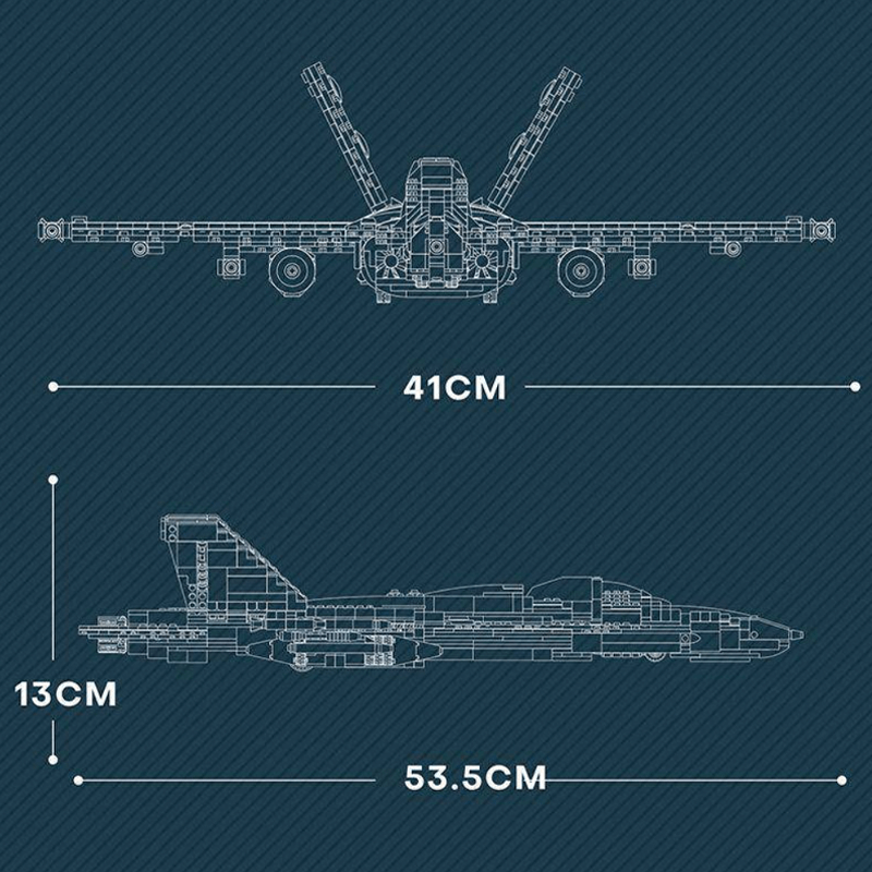 F18 Fighter Jet 1386pcs - Building Blocks set - Turbo Moc