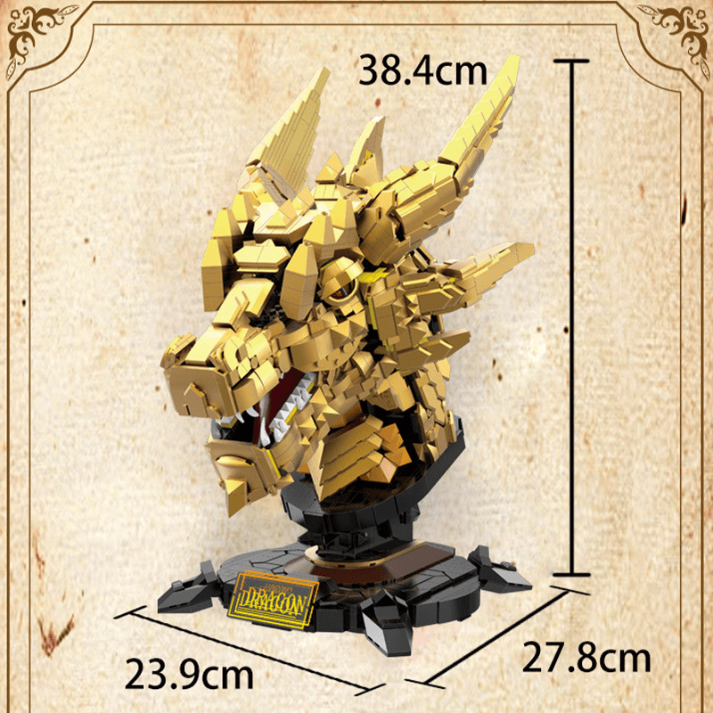 Gold Edition Dragon Head 2571pcs - Building Blocks set - Turbo Moc