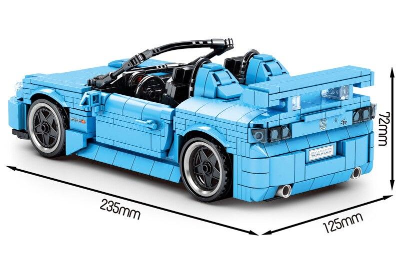 Honda S2000 Pull Back Model s set, compatible with Lego