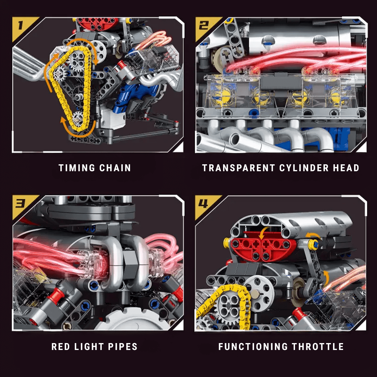 American Muscle V8 Functional 664pcs-Turbo Moc